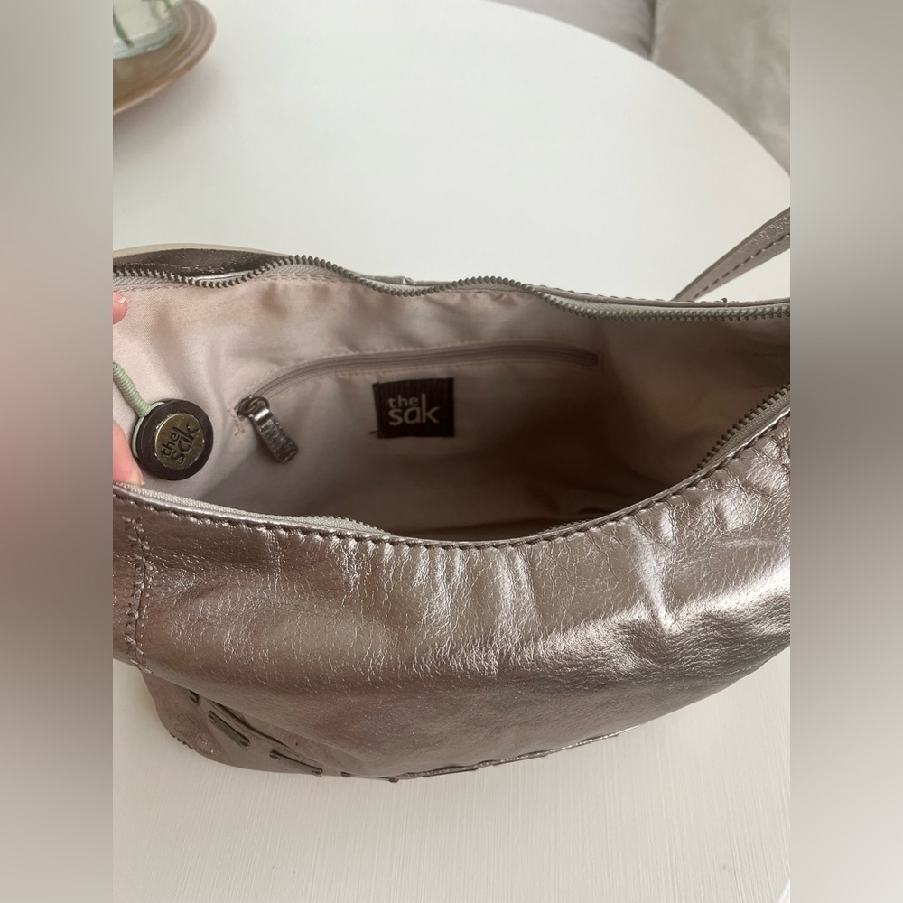 The Sak Bridget Leather Metallic Hobo Bag - Picture 2 of 8